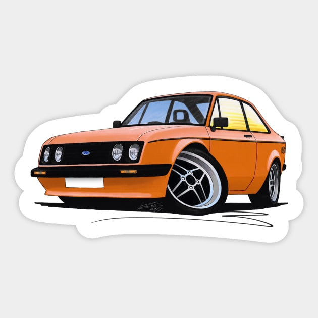 Ford Escort (Mk2) RS2000 Orange Sticker by y30man5